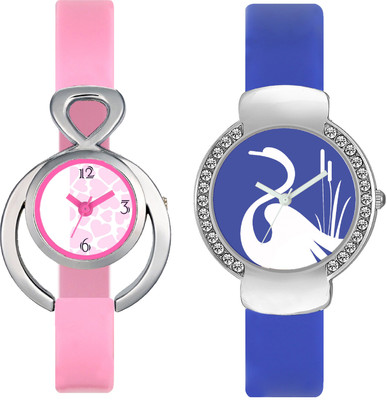 

CLOUDWOOD VLT13_23 Set Of 2 Combo PU Material Fast Selling Women Watch Watch - For Girls