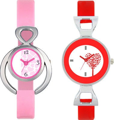 

CLOUDWOOD VLT13_31 Set Of 2 Combo PU Material Fast Selling Women Watch Watch - For Girls