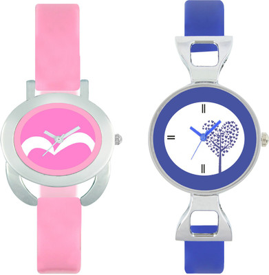 

CLOUDWOOD VLT18_29 Set Of 2 Combo PU Material Fast Selling Women Watch Watch - For Girls