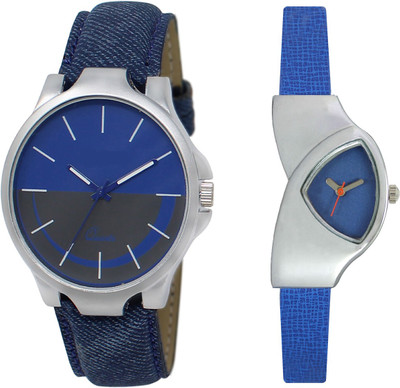 

Shocknshop LR24_208 Designer Analog Leather and Chain Strap Couple Watch - For Men & Women