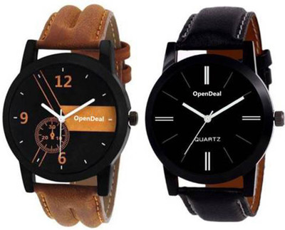 

OpenDeal New Graceful Colour Leather Belt Combo Watch For Men & Women OD-01-05 Watch - For Boys & Girls