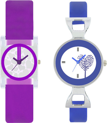 

CLOUDWOOD VT07_29 Set Of 2 Combo PU Material Fast Selling Women Watch Watch - For Girls