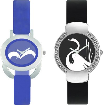 

CLOUDWOOD VLT17_21 Set Of 2 Combo PU Material Fast Selling Women Watch Watch - For Girls