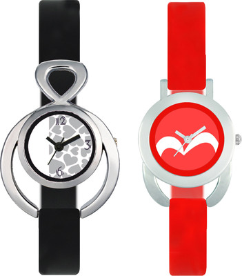 

CLOUDWOOD VT11_19 Set Of 2 Combo PU Material Fast Selling Women Watch Watch - For Girls