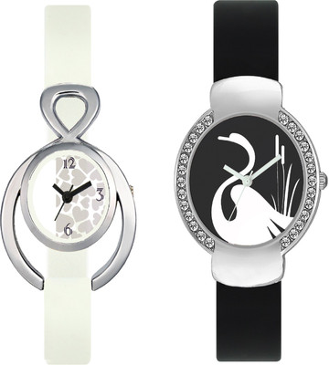 

CLOUDWOOD VLT15_21 Set Of 2 Combo PU Material Fast Selling Women Watch Watch - For Girls