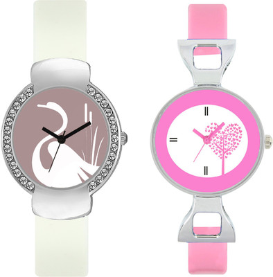 

CLOUDWOOD VLT26_30 Set Of 2 Combo PU Material Fast Selling Women Watch Watch - For Girls