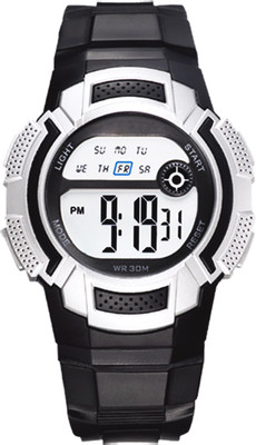 

TIME UP KMR85651121-Black Dual Color Tough Body Alarm Multi-functions Watch - For Boys & Girls