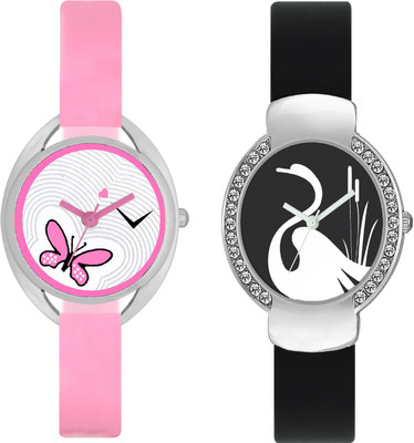 

CLOUDWOOD VT03_21 Set Of 2 Combo PU Material Fast Selling Women Watch Watch - For Girls