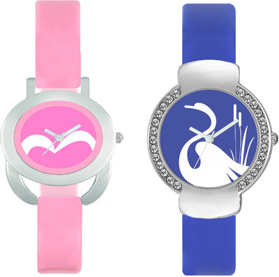 CLOUDWOOD VLT18_23 Set Of 2 Combo PU Material Fast Selling Women Watch Watch - For Girls