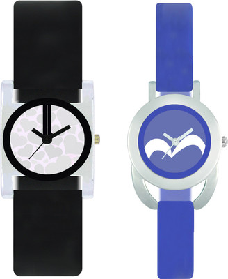 

CLOUDWOOD VT06_17 Set Of 2 Combo PU Material Fast Selling Women Watch Watch - For Girls