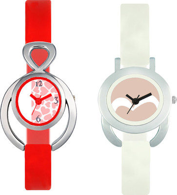 

CLOUDWOOD VLT14_20 Set Of 2 Combo PU Material Fast Selling Women Watch Watch - For Girls