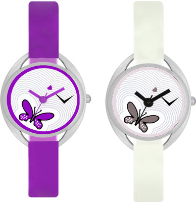 

CLOUDWOOD VT02_05 Set Of 2 Combo PU Material Fast Selling Women Watch Watch - For Girls