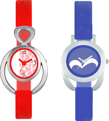 

CLOUDWOOD VLT14_17 Set Of 2 Combo PU Material Fast Selling Women Watch Watch - For Girls