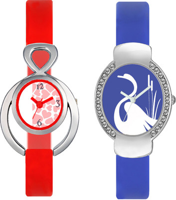 

CLOUDWOOD VLT14_23 Set Of 2 Combo PU Material Fast Selling Women Watch Watch - For Girls
