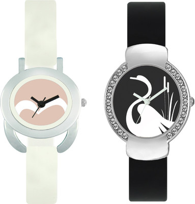 

CLOUDWOOD VLT20_21 Set Of 2 Combo PU Material Fast Selling Women Watch Watch - For Girls