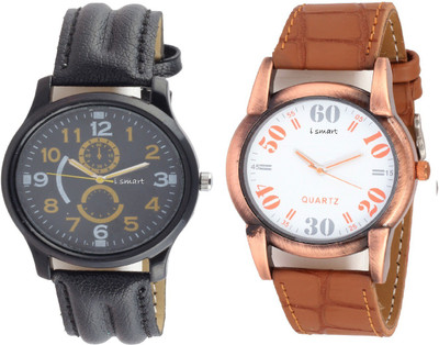 

Miss Perfect Brown leather Step and Black 0011 combo (2 pack ) for men Watch - For Girls