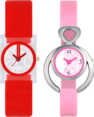 

CLOUDWOOD VT09_13 Set Of 2 Combo PU Material Fast Selling Women Watch Watch - For Girls