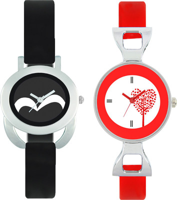 

CLOUDWOOD VLT16_31 Set Of 2 Combo PU Material Fast Selling Women Watch Watch - For Girls