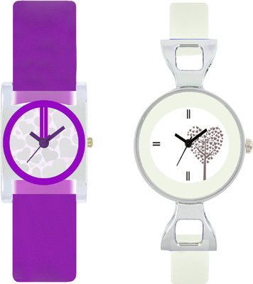 

CLOUDWOOD VT07_32 Set Of 2 Combo PU Material Fast Selling Women Watch Watch - For Girls