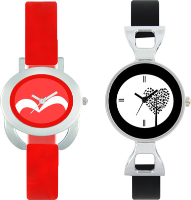 

CLOUDWOOD VLT19_27 Set Of 2 Combo PU Material Fast Selling Women Watch Watch - For Girls