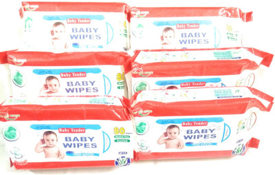 

Baby Tender ALOEVERA BABY WIPES(COMBO OF 6)80 sheets in 1 packet(6 Pieces)