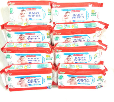 

Baby Tender ALOEVERA BABY WIPES(COMBO OF 8)80 sheets in 1 packet(8 Pieces)