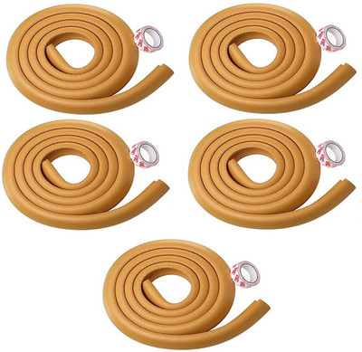 Kuhu Creations ® Premium Kid's Safety Furniture,Marbel & Glass Edge Cushion Protector 2 meter Corner Bar Strips ( 5 Pcs, Wooden).(Wooden Brown)