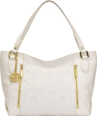 

Eske Agata Zip City Shopper Shoulder Bag(White, 5 L)