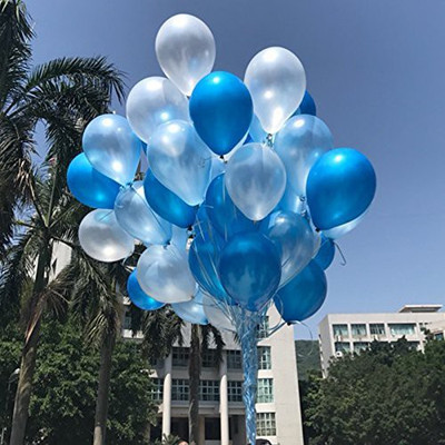 

AMFIN Solid 10 Inch (Pack of 50) Metallic Balloons Dark Blue,Light Blue & White for Birthday Decoration, Decoration for Weddings, Engagement, Baby Shower, 1st Birthday, Anniversary Party, Theme Party, Office Party Balloon(White, Blue, Pack of 50)