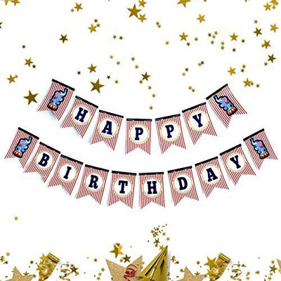 

Boston creative company Circus Party Decorations - Happy Birthday Banner - 1st Birthday Party Decorations - circus party supplies - Circus Birthday - 1st Birthday Banner - Elephant Birthday Decorations - Carnival Birthday Banner(8.6 ft, Pack of 1)