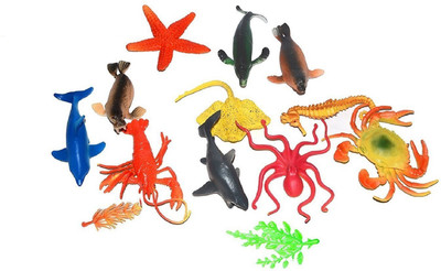 

SuperToy Ocean/Water/Marine Sea Animals Figures Set for Kids Bath Toy(Multicolor)
