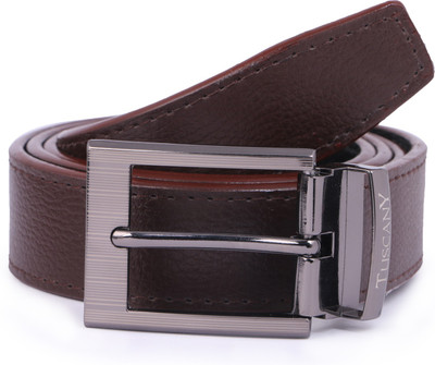 

TUSCANY Men Casual Brown Genuine Leather Reversible Belt