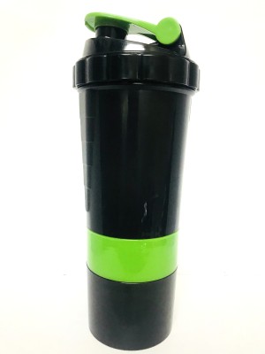 spider Protein shaker bottle, 550 ml, Plain, Leak proof, 2 storage with pills section(1 pc) 550 ml Shaker(Pack of 1, Green, Plastic)