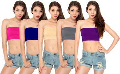 Fashion Line Women Bandeau/Tube Non Padded Bra(Purple, Blue, Pink, Beige, Grey)