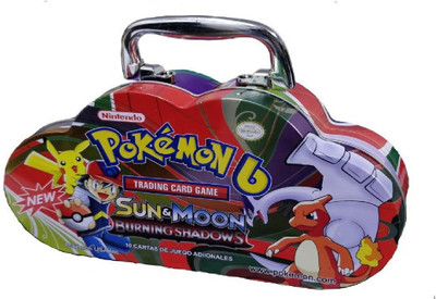 

M-Alive okemon B Sun & Moon Burning Shadows Trading Card Game Multicolor Cartoon Metal Tin Pack with 82 Trading & 30 Booster Cards Set(Multicolor)