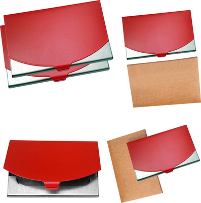 

Printmystic.com 10 Card Holder(Set of 5, Red, Silver)