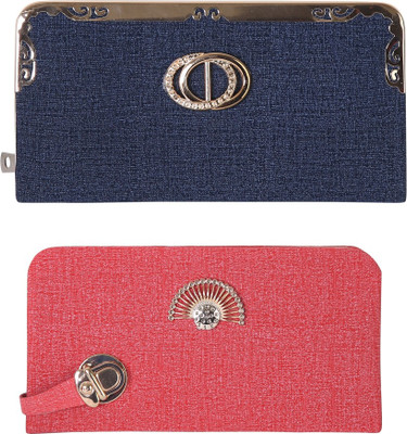 

rovec Casual Pink, Blue Clutch, Blue;pink