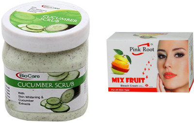 

Pink Root Mix Fruit Bleach 50g and Biocare Cucumber Scrub 500ml(Set of 2)