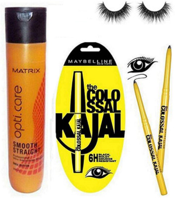 

Opticare Eyelashes,Matrix Smooth Straight Shampoo(350ml),Maybelline Colossal Kajal Set Of 3(Set of 5)