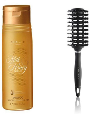 

Oriflame Sweden Milk & Honey Gold Shampoo for Shiny & Nourished Hair & Blow Drying Brush(Set of 2)