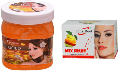 

Pink Root Mix Fruit Bleach 50g and Biocare Gold Leaf Gel 500ml(Set of 2)