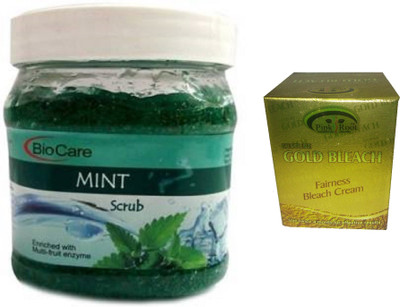 

Pink Root Gold Bleach 50g and Biocare Mint Scrub 500ml(Set of 2)