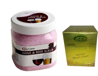 

Pink Root Gold Bleach 50g and Biocare Wine & Beer Scrub 500ml(Set of 2)
