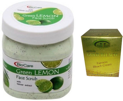 

Pink Root Gold Bleach 50g and Biocare Green Lemon Face Scrub 500ml(Set of 2)