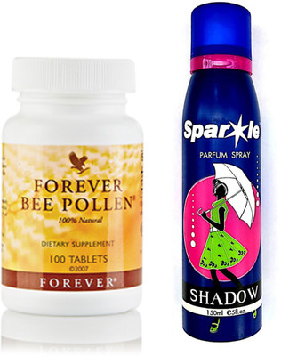 Forever Bee Pollen 100 N Tablets With one sparkle perfume spray 150 ml(Set of 2)