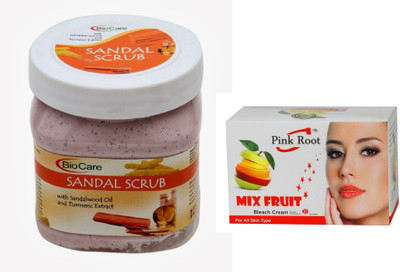 

Pink Root Mix Fruit Bleach 50g and Biocare Sandal Scrub 500ml(Set of 2)