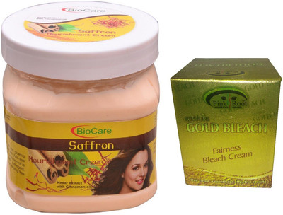 

Pink Root Gold Bleach 50g and Biocare Saffron Cream 500ml(Set of 2)