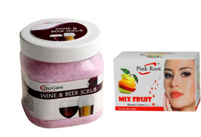 

Pink Root Mix Fruit Bleach 50g and Biocare Wine & Beer Scrub 500ml(Set of 2)
