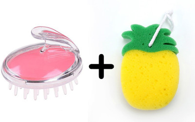 

Confidence Hair Wash Brush & Face Sponge Cleaning For Men & Women(Set of 2)