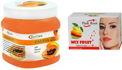 

Pink Root Mix Fruit Bleach 50g and Biocare Papaya Gel 500ml(Set of 2)